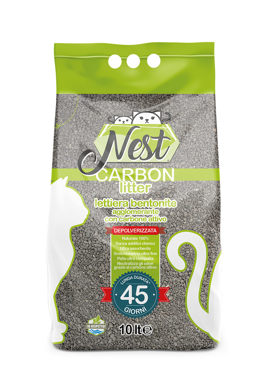 Carbon Litter – Lettiera agglomerante in bentonite naturale con carbone vegetale attivo